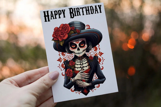 Personalised day Of The Dead Birthday Card: Mexican Celebration Card