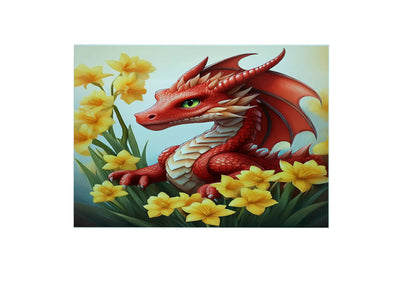 Dragon and Daffodils Glass Chopping Boards - Dragon Worktop Saver