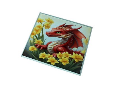 Dragon and Daffodils Glass Coaster (Set of 4)