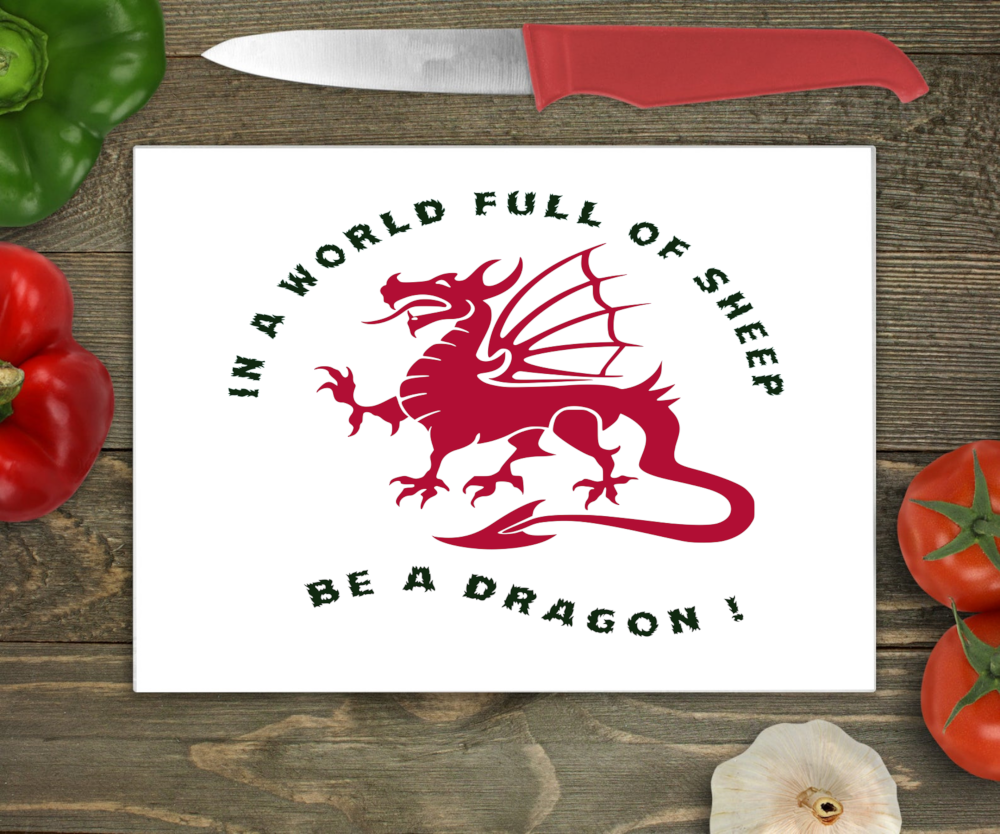 Dragon Large Glass Chopping Board - In a World Full ... Worktop Saver