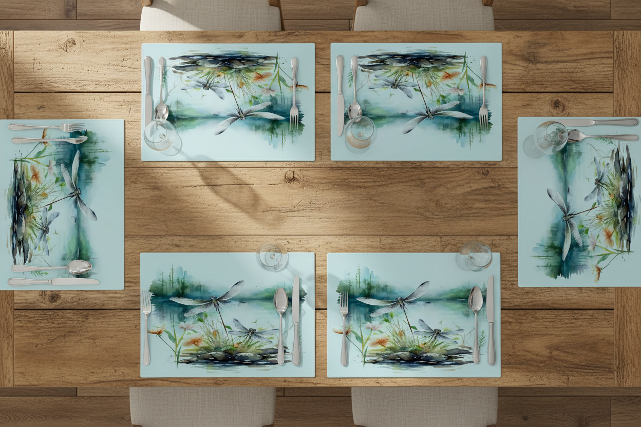 Dragonfly Glass Placemat