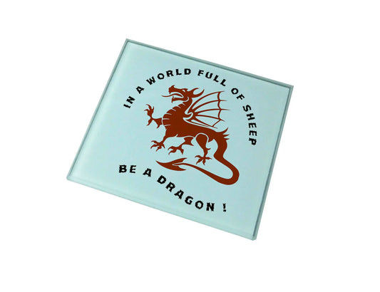 In a World Full of Sheep Glass Coaster (Set of 4)