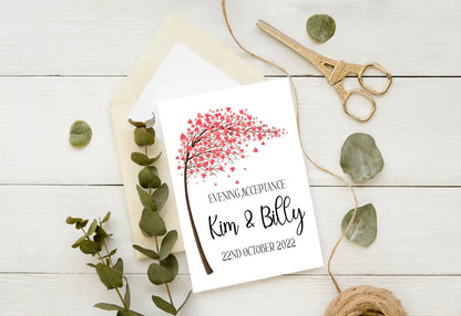 Personalised Wedding Acceptance Card: Evening Party Invite