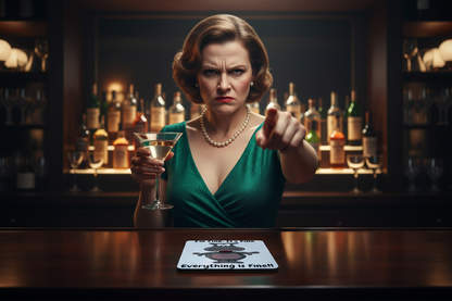 Hippo Hardboard Coaster - It's Fine I'm Fine Everything Is Fine