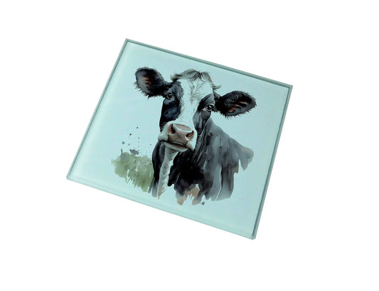 Friesian Cow Glass Coaster (Set of 4)