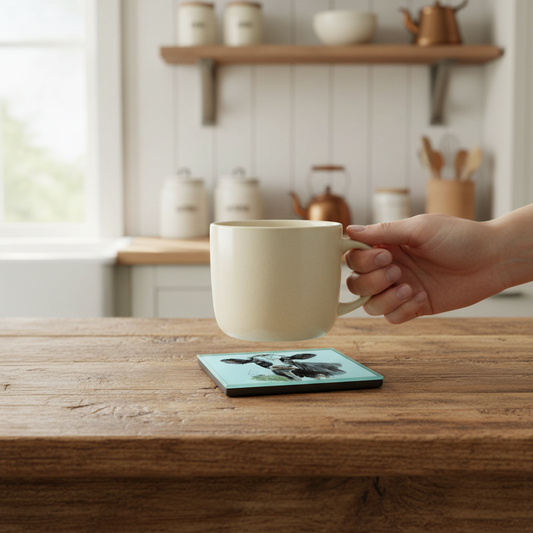 Friesian Cow Glass Coaster (Set of 4)