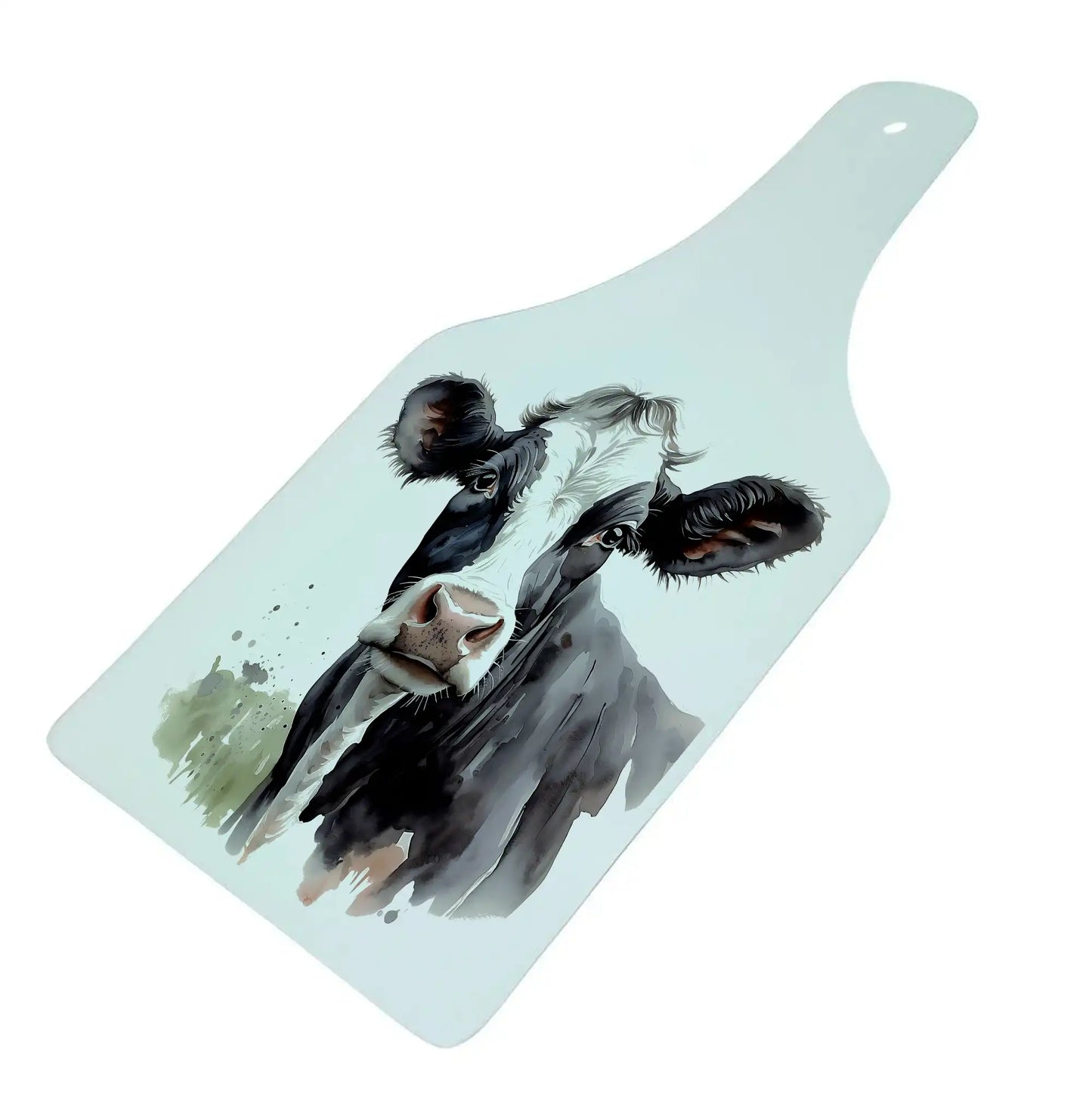 Friesian Cow Bottle Shaped Glass Chopping Board - Cheese Platter, Friesian Cow Worktop Saver