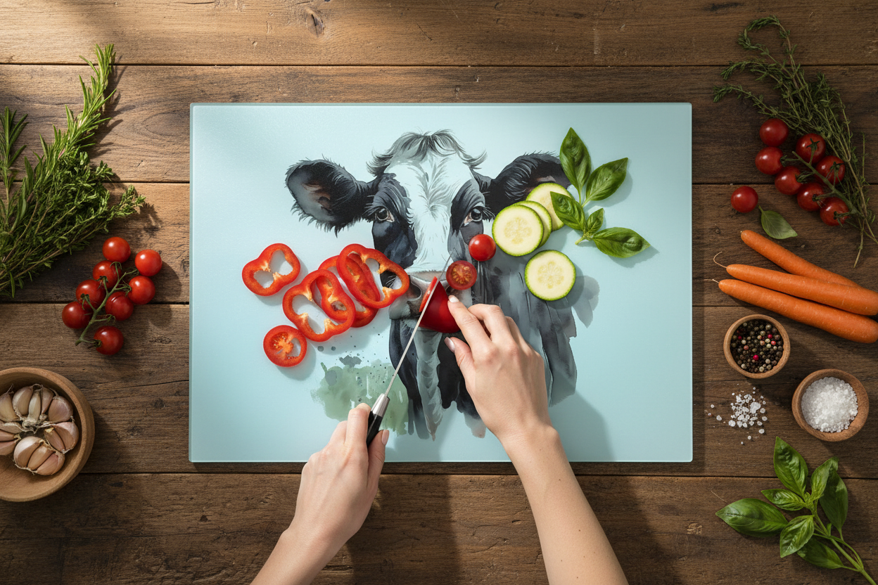 Friesian Glass Chopping Board - Friesian Worktop Protector