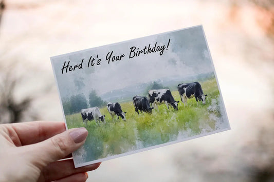 Personalised Friesian Cow Birthday Card: Dairy Farm Animal