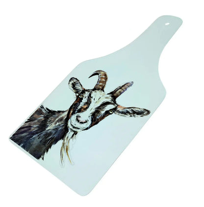 Goat Bottle Shaped Glass Chopping Board - Cheese Platter, Goat Worktop Saver
