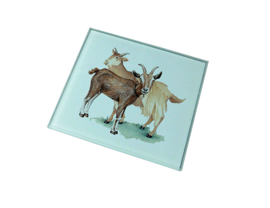 Goats Glass Coaster (Set of 4)