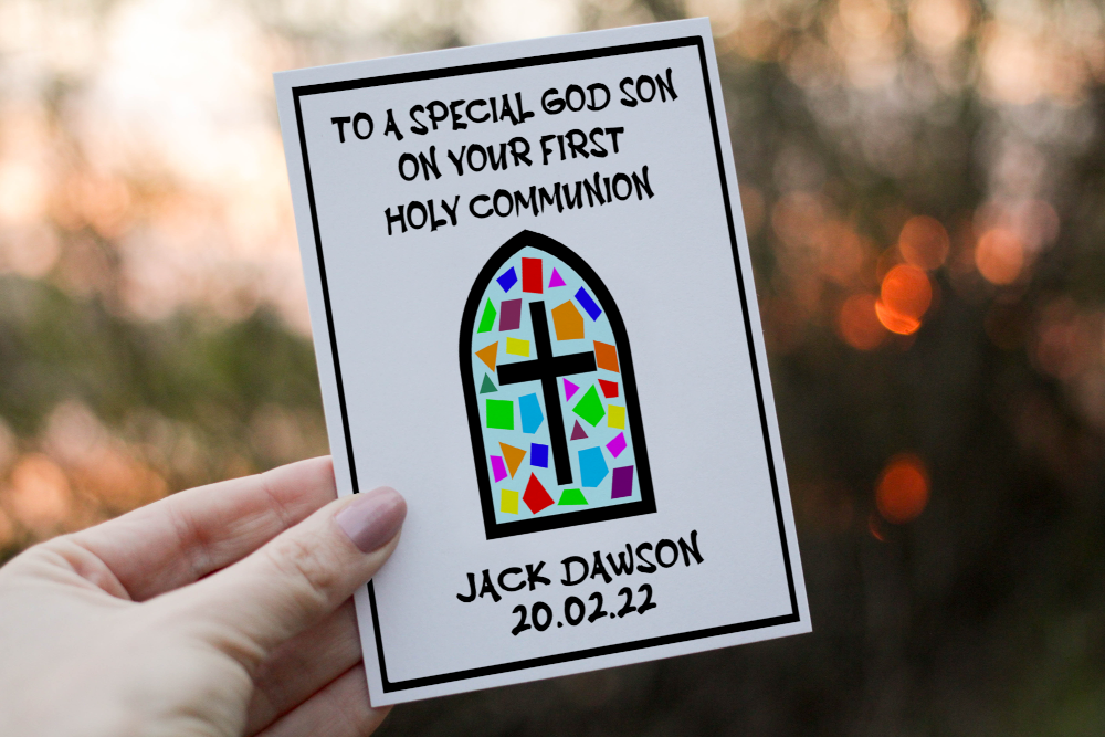 Personalised First Holy Communion Card: Grandson, Nephew