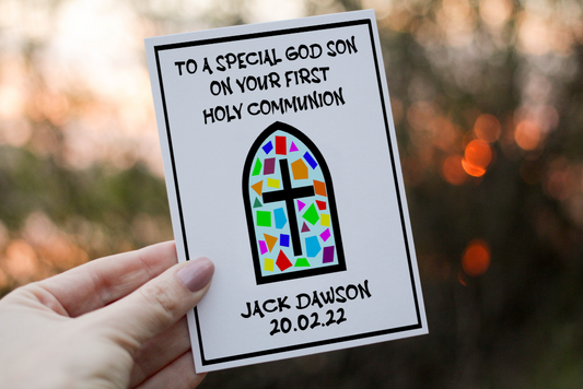 Personalised First Holy Communion Card: Grandson, Nephew