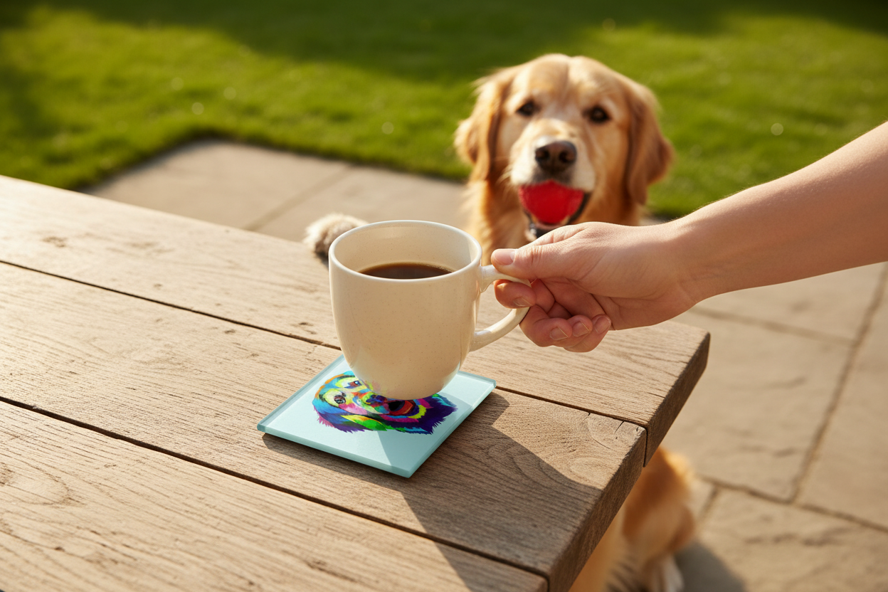 Golden Retriever Glass Coaster (Set of 4)