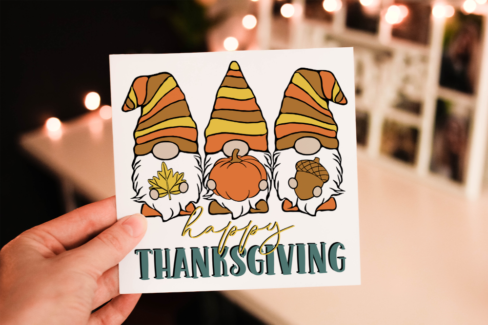 Gnome Happy Thanksgiving Card, Thanksgiving Card