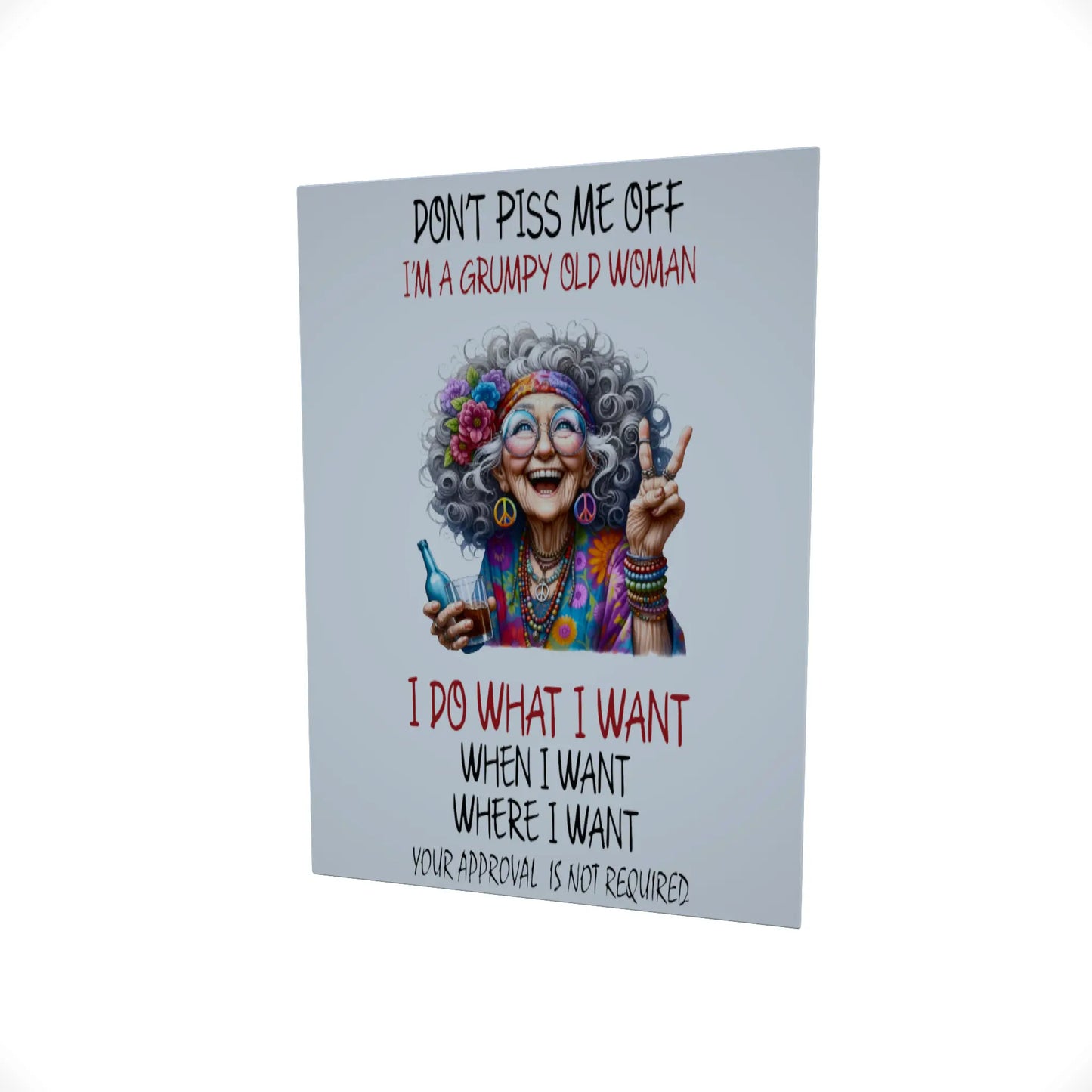 Grumpy Old Woman..... Glossy Aluminium Print