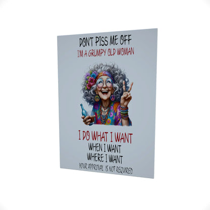 Grumpy Old Woman..... Glossy Aluminium Print