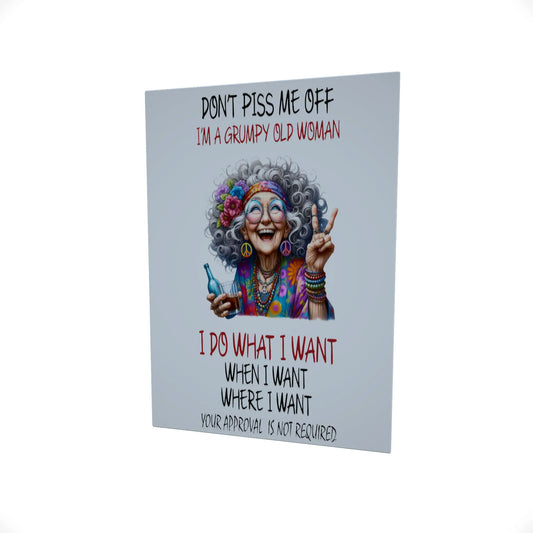 Grumpy Old Woman..... Glossy Aluminium Print