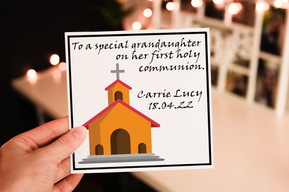First Communion Day Card, Holy Communion Card