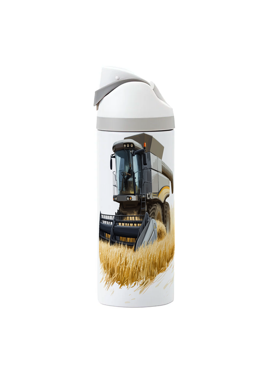 Combine Harvester (Grey) - 720ml One Touch Thermal Drinks Bottle