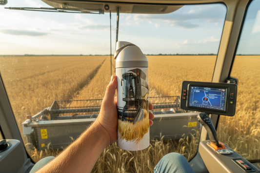 Combine Harvester (Grey) - 720ml One Touch Thermal Drinks Bottle