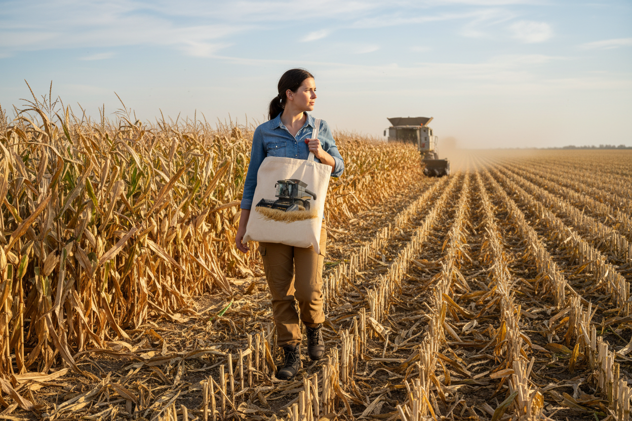 Combine Harvester (Grey) - Tote Bag