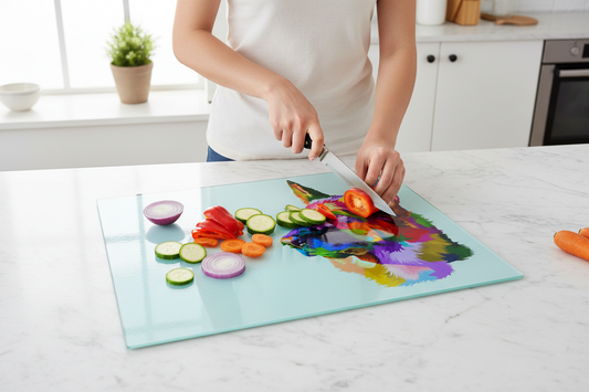 German Shepherd Glass Chopping Board, German Shepherd Worktop Saver