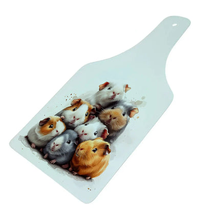 Guinea Pig Bottle Shaped Glass Chopping Board - Cheese Platter, Guinea Pig Worktop Saver
