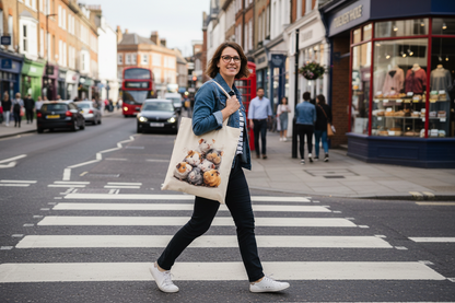 Guinea Pig Burlap Tote Bag