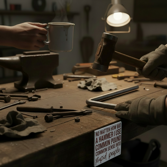 No Matter How Big a Hammer I Use..... Glossy Aluminium Print