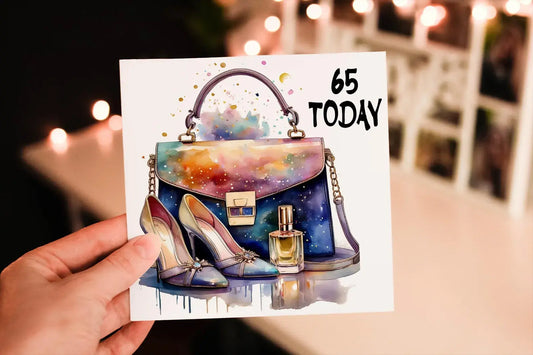 Personalised Handbag & Shoes Birthday Card, Champagne Celebration