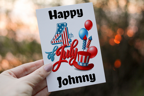 4th July Card. Independence Day Card, Custom Card For 4th July