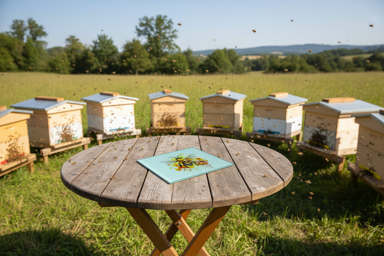 Honey Bee Glass Coaster (Set of 4)