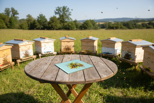 Honey Bee Glass Coaster (Set of 4)