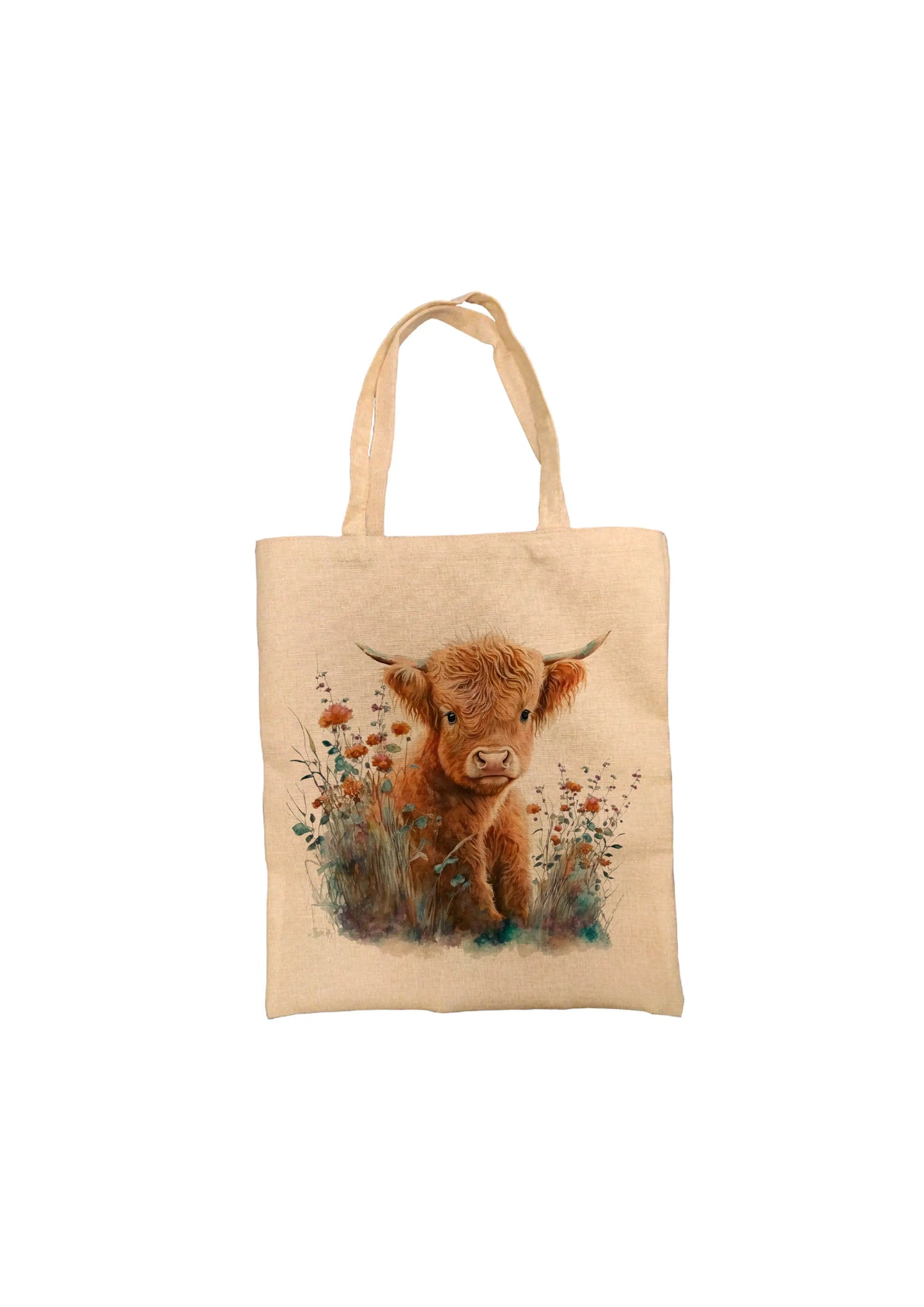 Highland Cow Calf Tote Bag, Cow Bag, Personalised Tote Bag