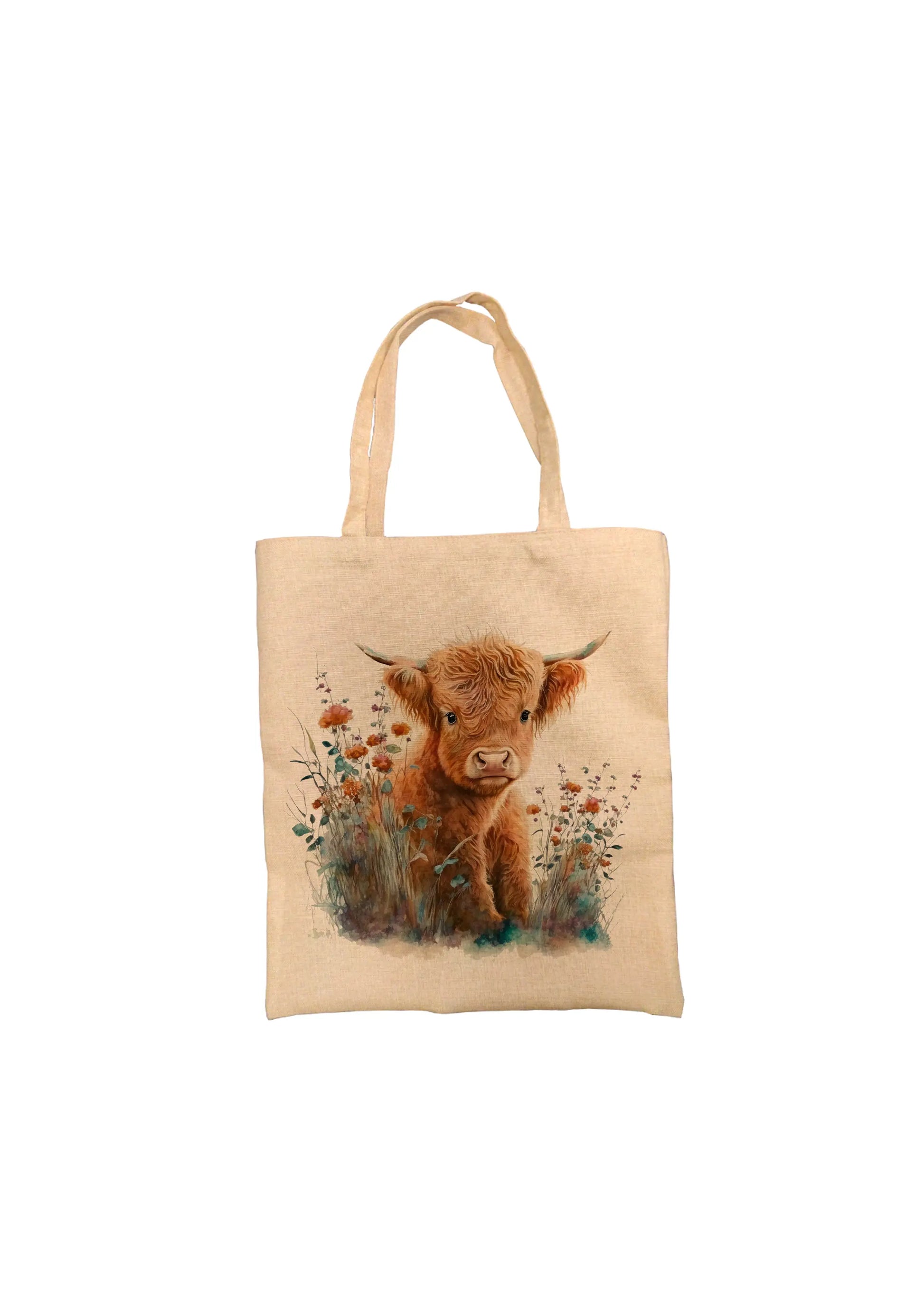 Highland Cow Calf Tote Bag, Cow Bag, Personalised Tote Bag