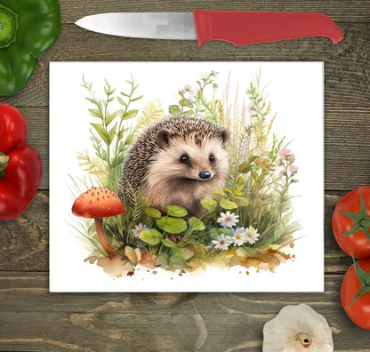 Hedgehog Glass Chopping Board - Hedgehog Worktop Saver