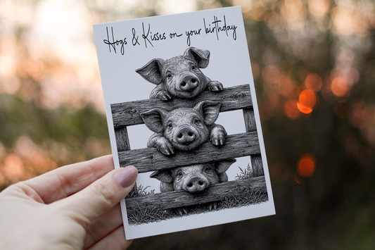 Personalized Pig Birthday Card, Custom Name & Age Personalized Pig Birthday Card, Custom Name & Age
