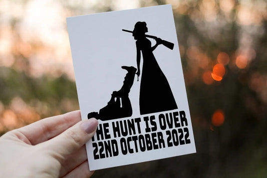 Funny Wedding Day Card, Bride and Groom, The Hunt Is Over