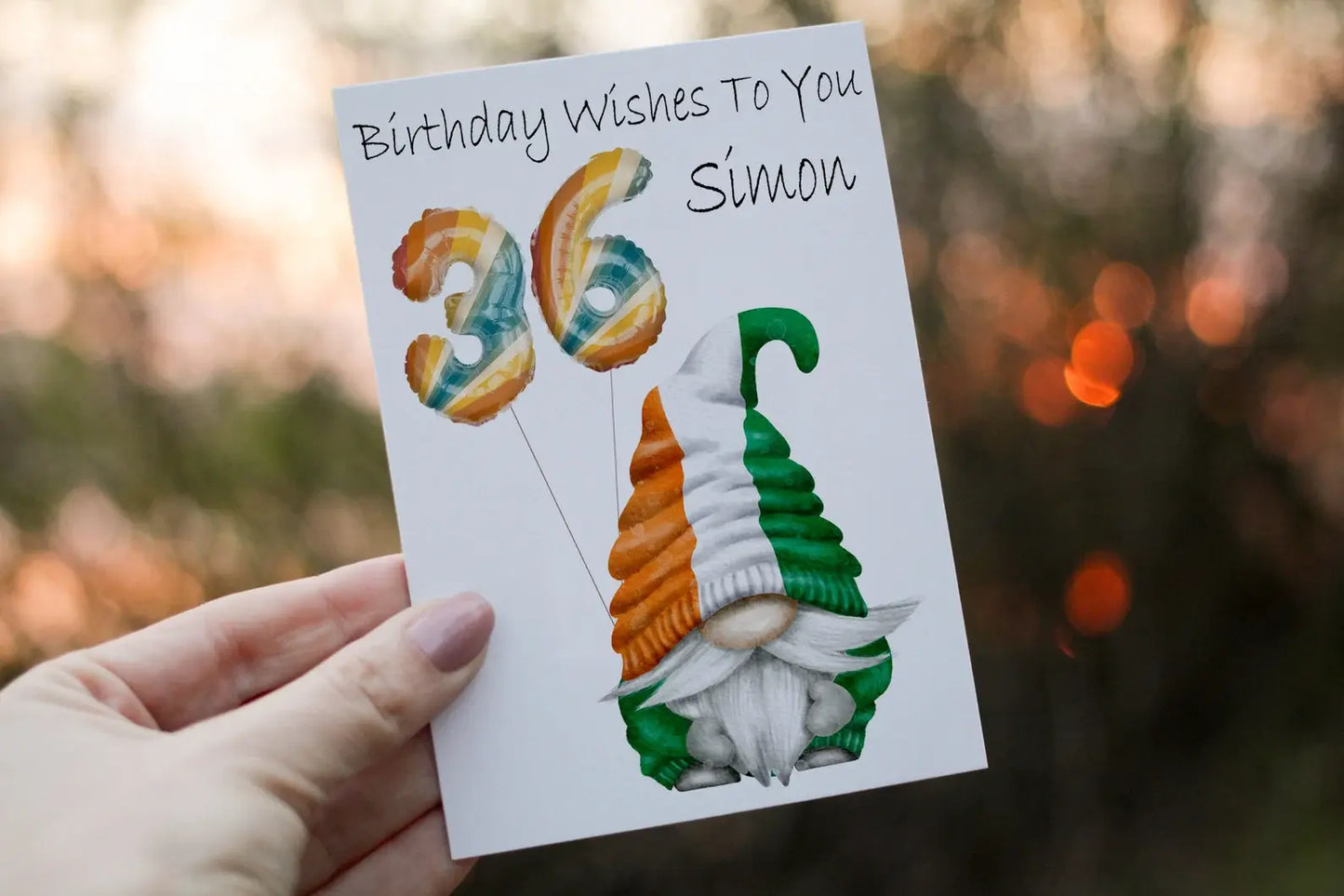 Personalised Irish Gnome Birthday Card: Custom Birthday Card