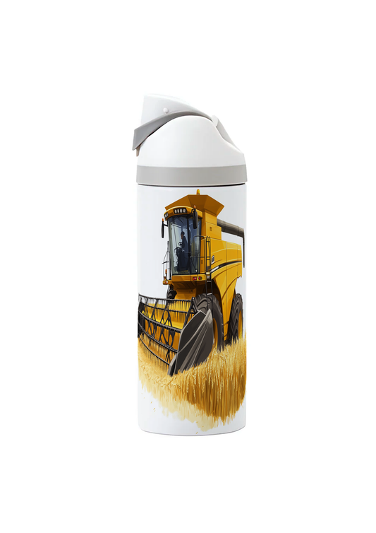 Combine Harvester (Yellow) - 720ml One Touch Thermal Drinks Bottle