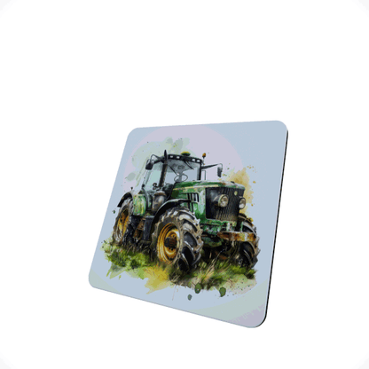 Green Tractor hardboard Coaster