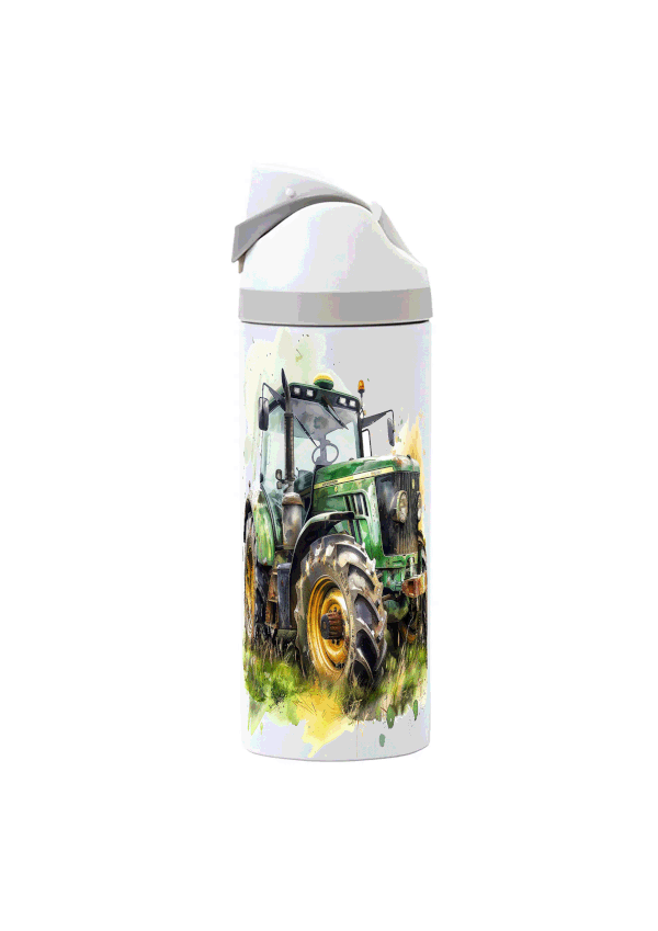 Green Tractor - 720ml Thermal Drinks Bottle - One Touch
