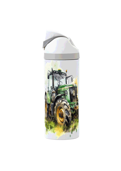 Green Tractor - 720ml Thermal Drinks Bottle - One Touch