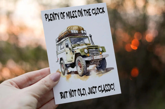 Classic 4x4 Birthday Card: Personalised Landrover Card