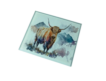 Highland Cow - Longhorn Glass Coaster (Set of 4)