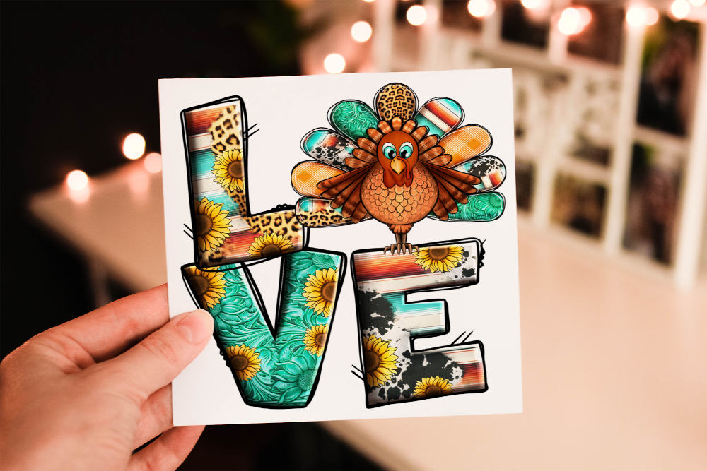 Love Turkey Happy Thanksgiving Card, Thanksgiving Card