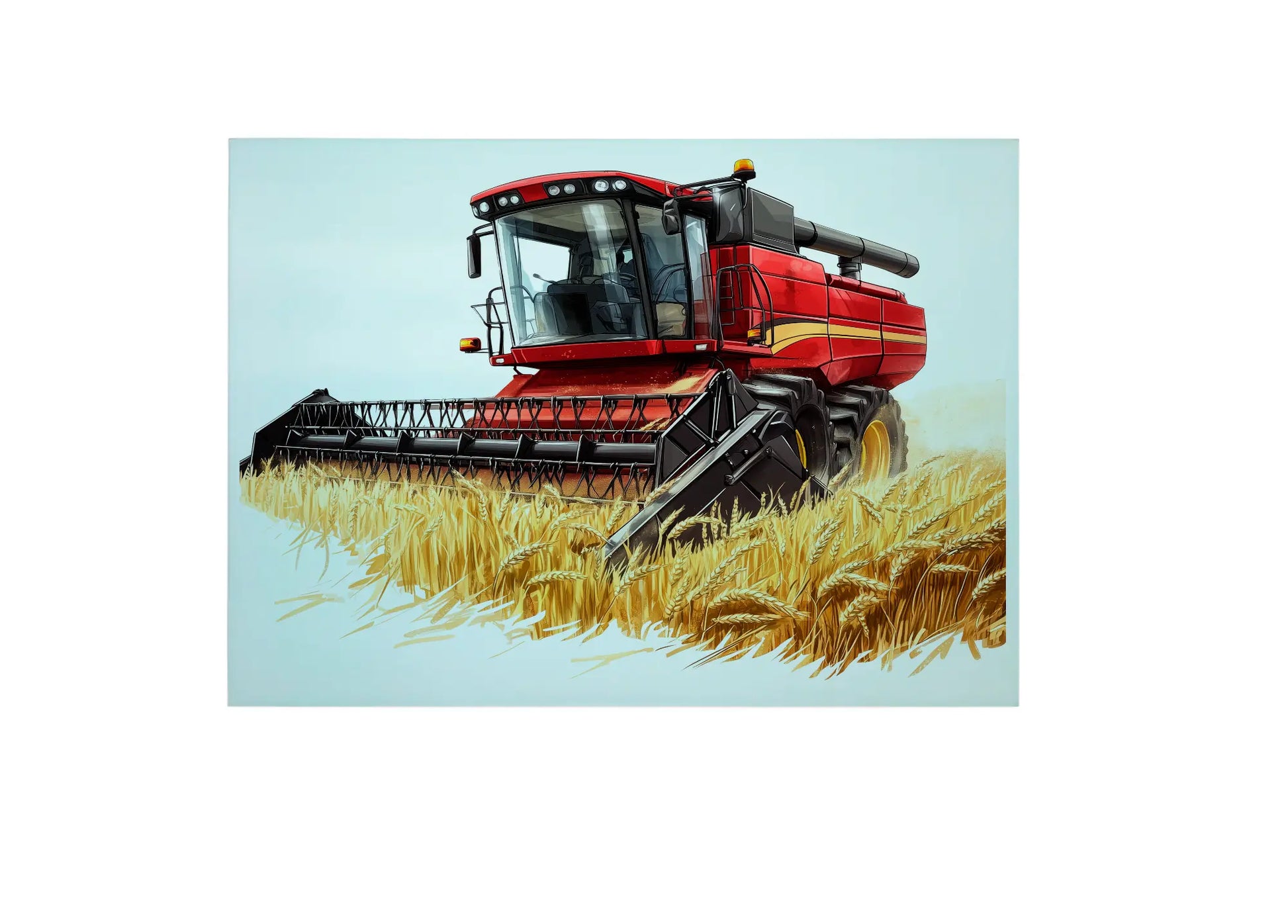 Combine Harvester (Red) Glass Chopping Board, Combine Harvester (Red) Worktop Saver