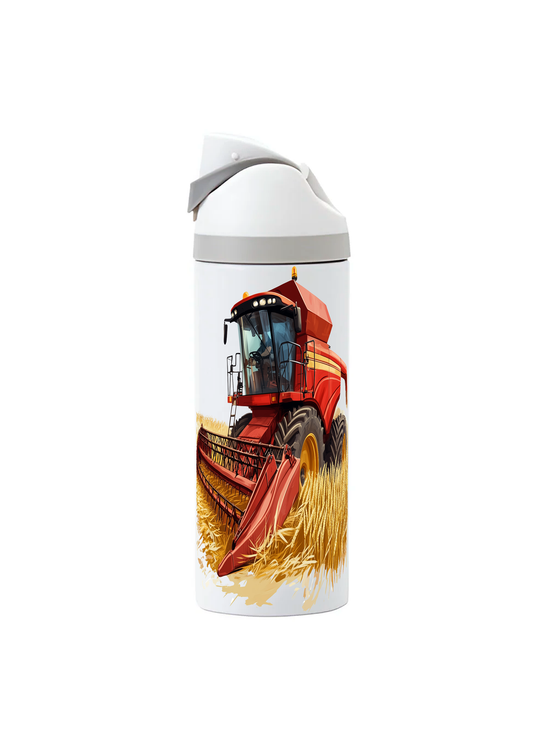 Combine Harvester (Red) - 720ml One Touch Thermal Drinks Bottle
