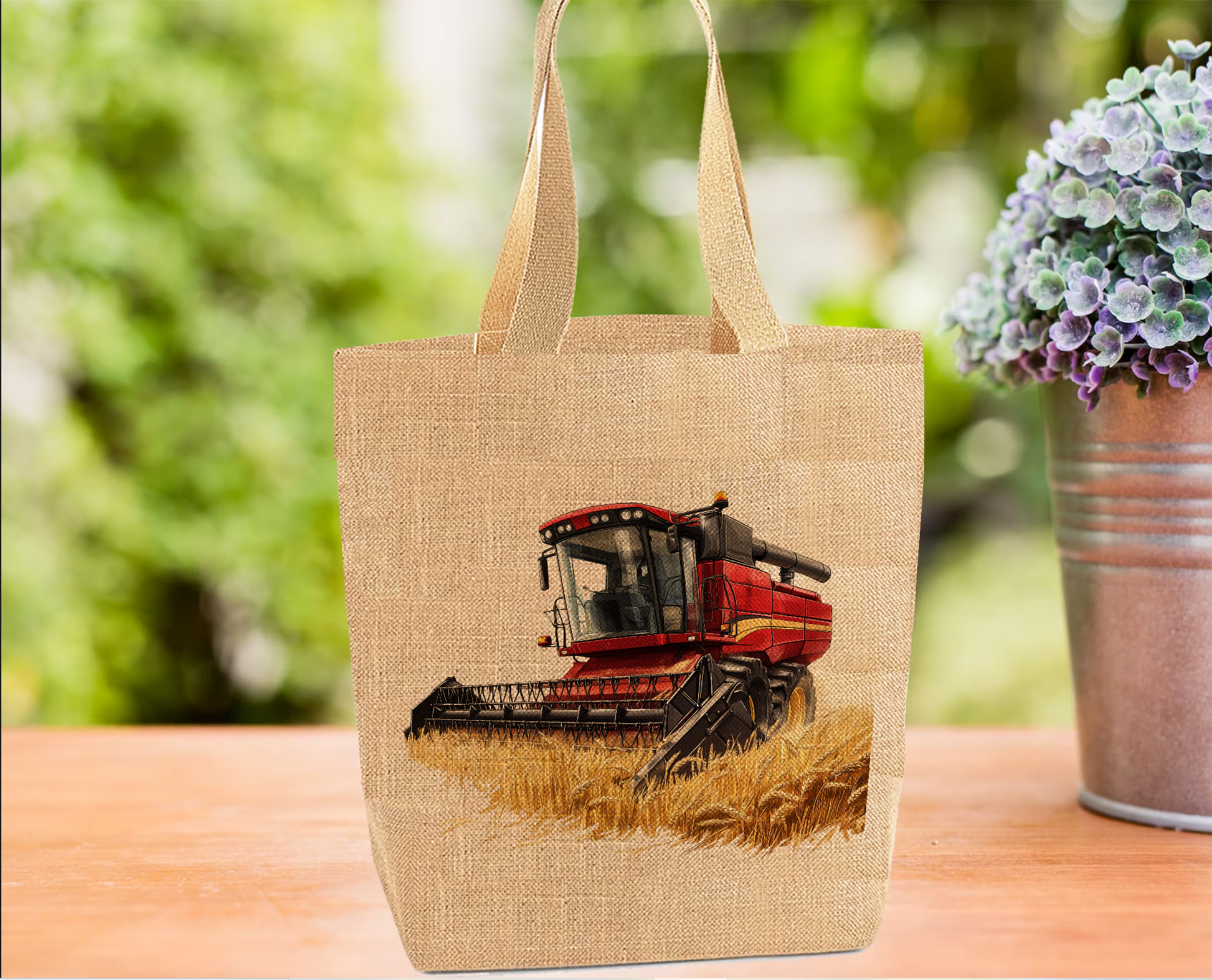 Combine Harvester (Red) - Tote Bag